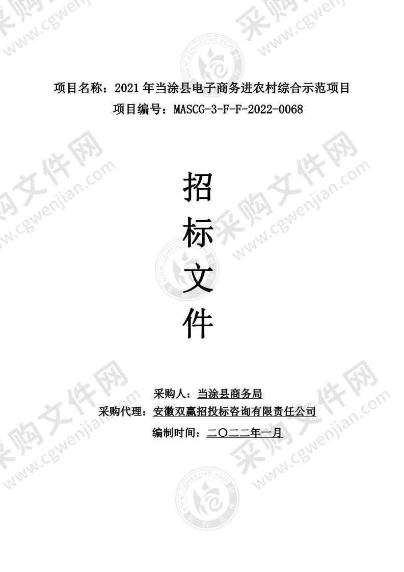 2021年当涂县电子商务进农村综合示范项目