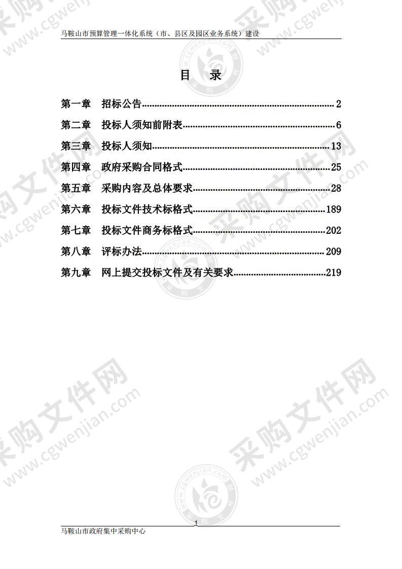 马鞍山市预算管理一体化系统（市、县区及园区业务系统）建设（包别2）