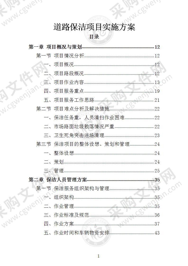 道路保洁项目实施方案