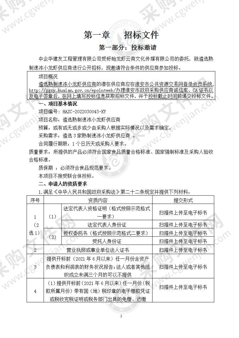 盱眙龙虾云商文化传媒有限公司遴选熟制速冻小龙虾供应商