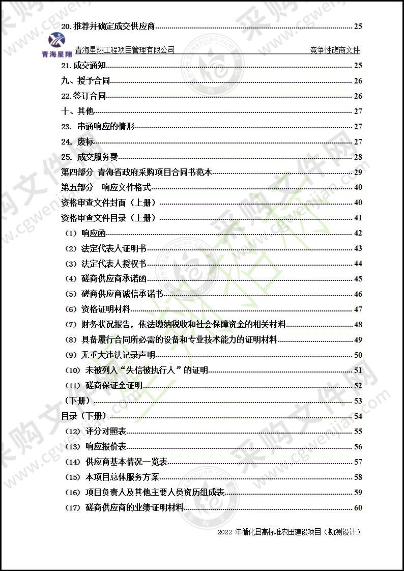 2022年循化县高标准农田建设项目（勘测设计）