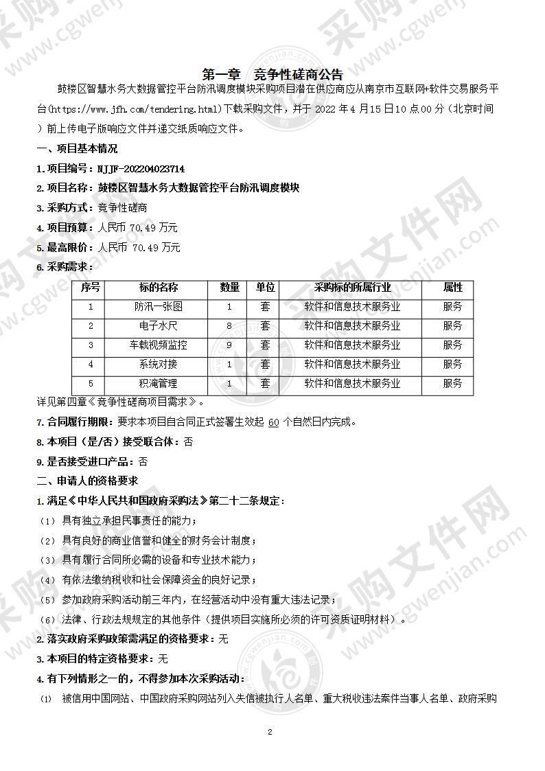 鼓楼区智慧水务大数据管控平台防汛调度模块