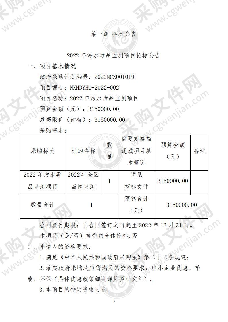 2022年污水毒品监测项目