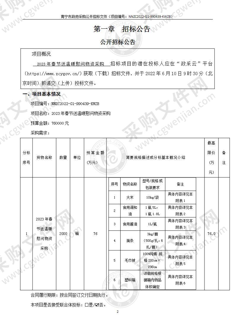 2023年春节送温暖慰问物资采购