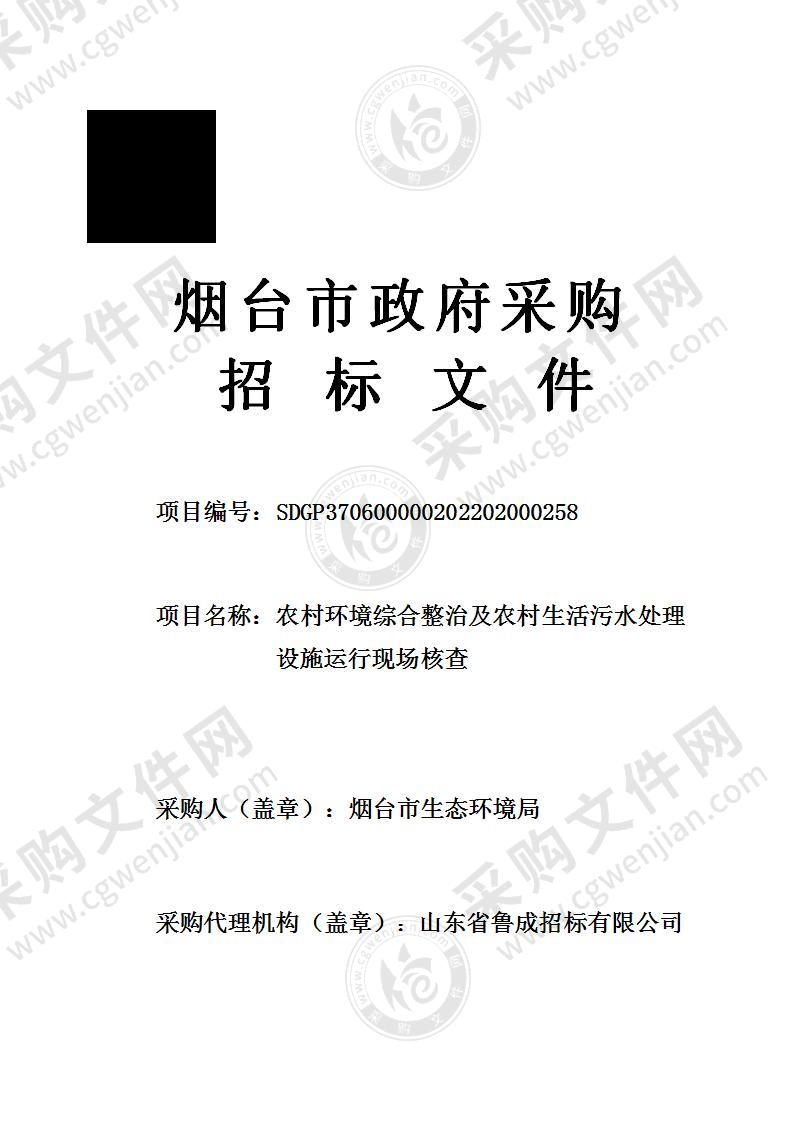 烟台市生态环境局农村环境综合整治及农村生活污水处理设施运行现场核查