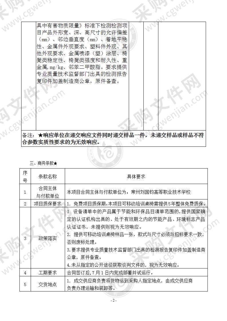 刘国钧高等职业技术学校可移动培训桌椅