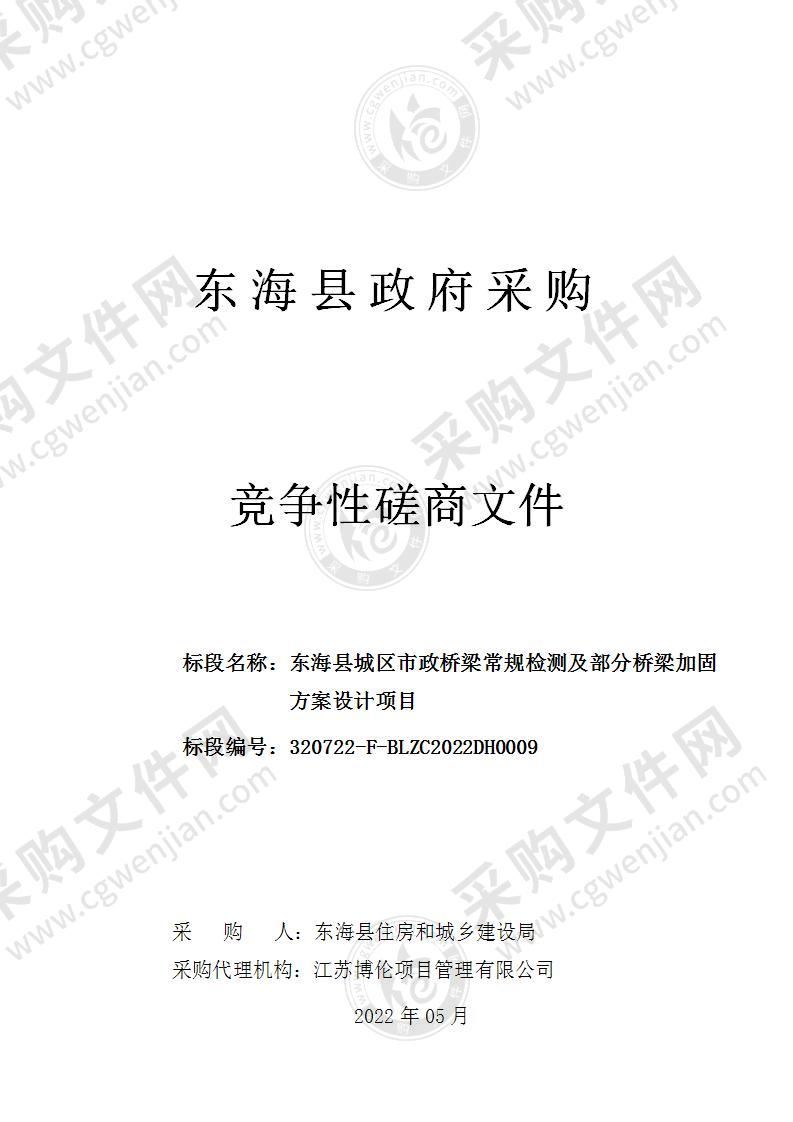 东海县城区市政桥梁常规检测及部分桥梁加固方案设计项目