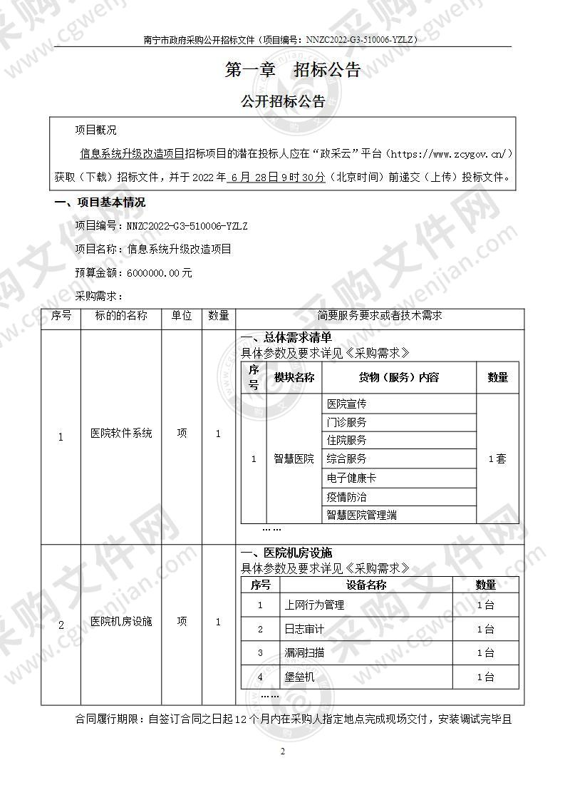 信息系统升级改造项目