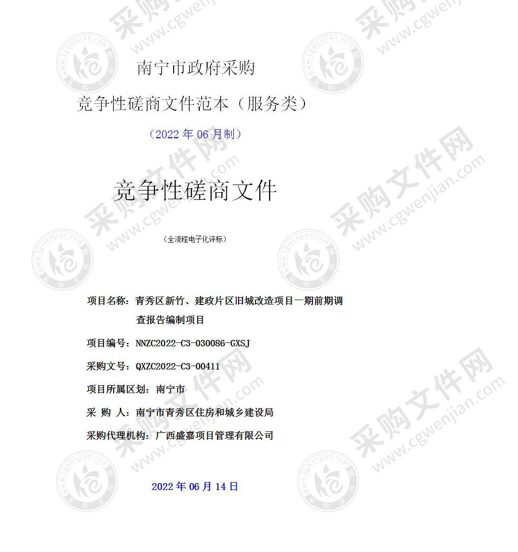 青秀区新竹、建政片区旧城改造项目一期前期调查报告编制项目