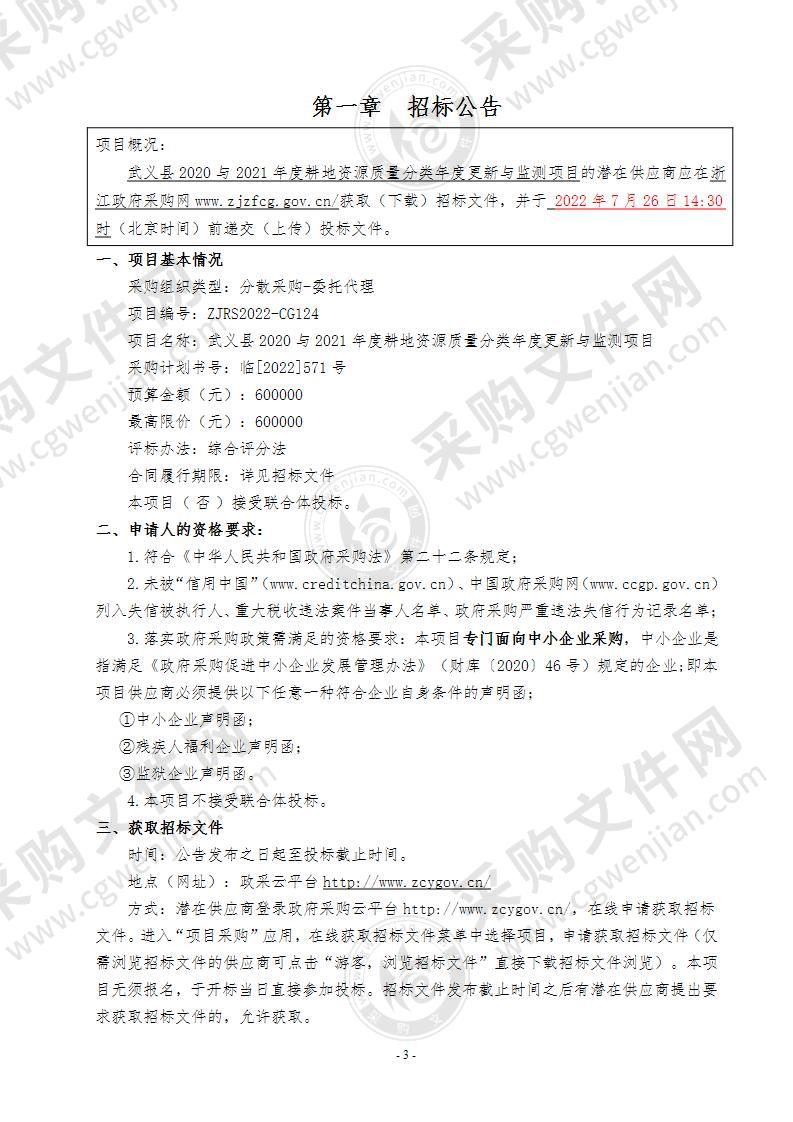 武义县2020与2021年度耕地资源质量分类年度更新与监测项目