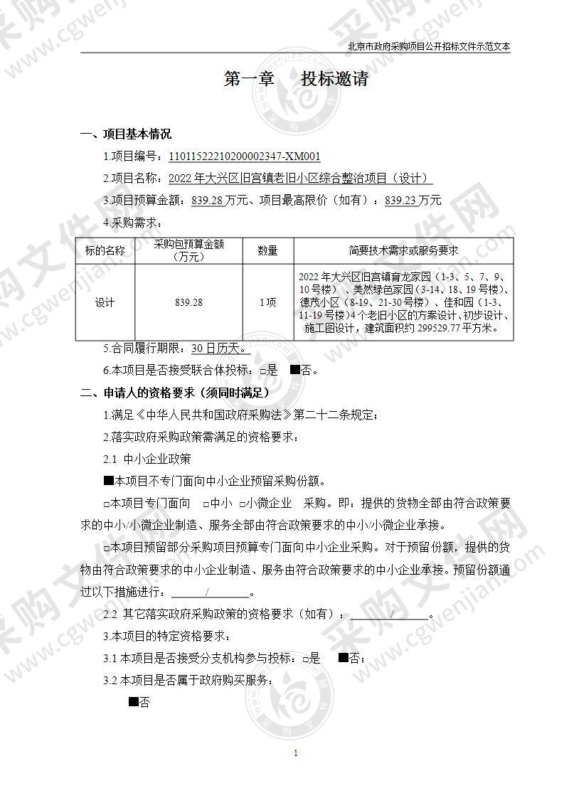 2022年大兴区旧宫镇老旧小区综合整治项目