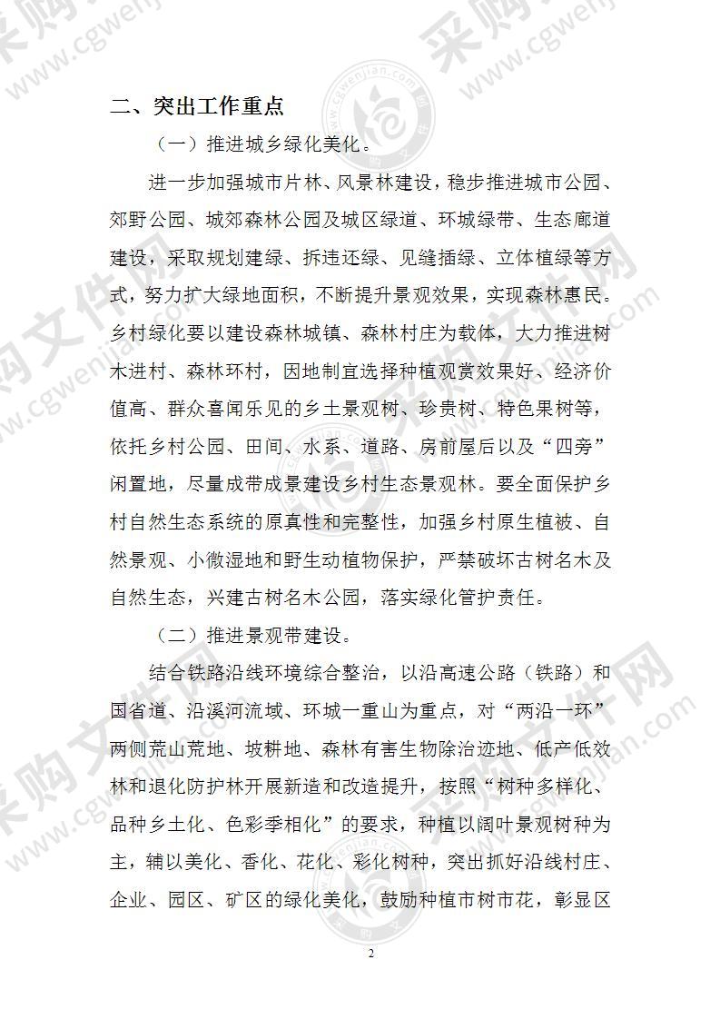 造林绿化和森林质量提升工作方案