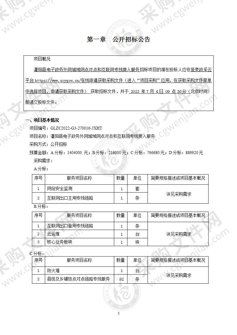 灌阳县电子政务外网城域网点对点和互联网专线接入服务