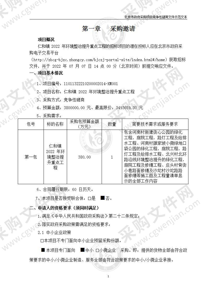 仁和镇2022年环境整治提升重点工程