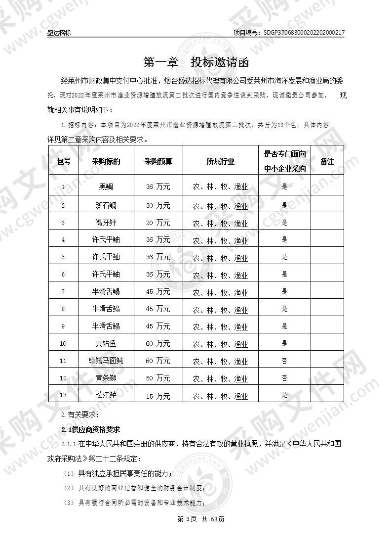 2022年度莱州市渔业资源增殖放流第二批次