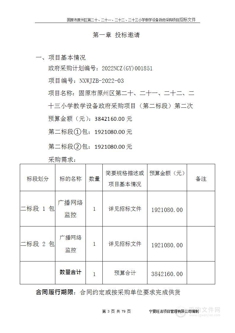 固原市原州区第二十、二十一、二十二、二十三小学教学设备政府采购项目（第二标段）