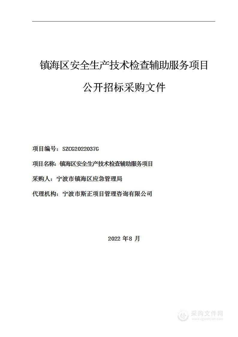 镇海区安全生产技术检查辅助服务项目