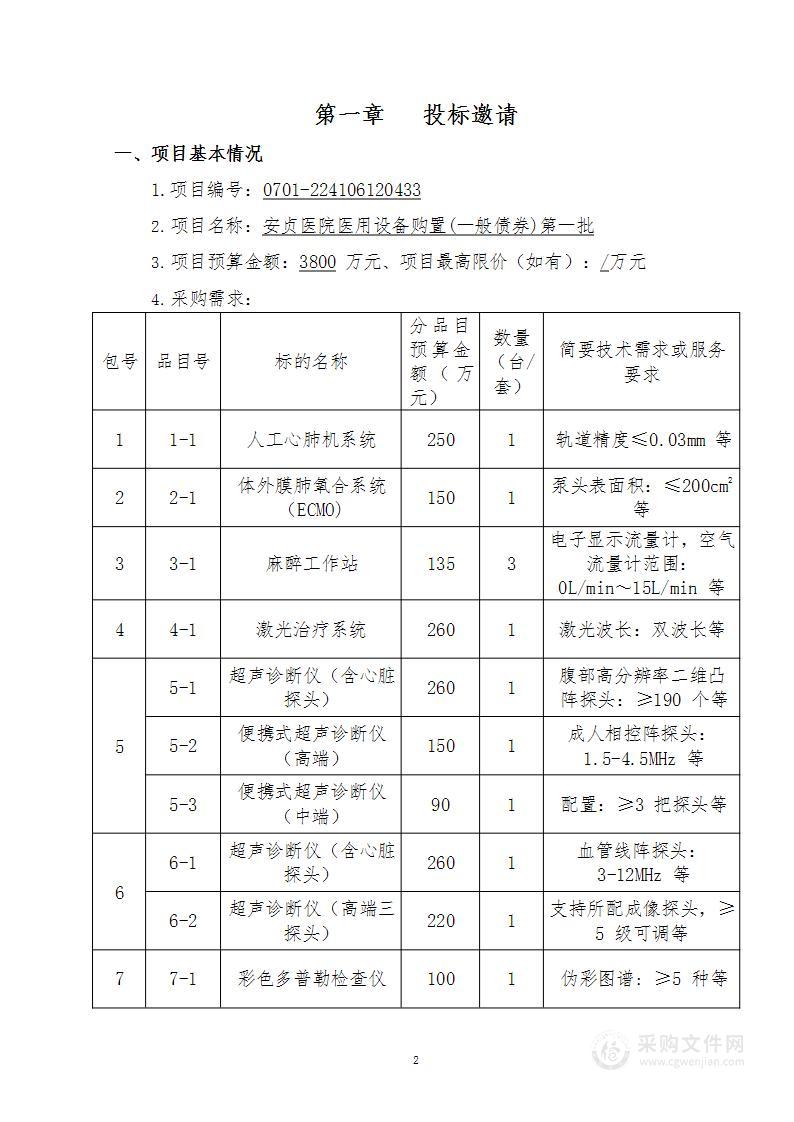 安贞医院医用设备购置(一般债券第1批)