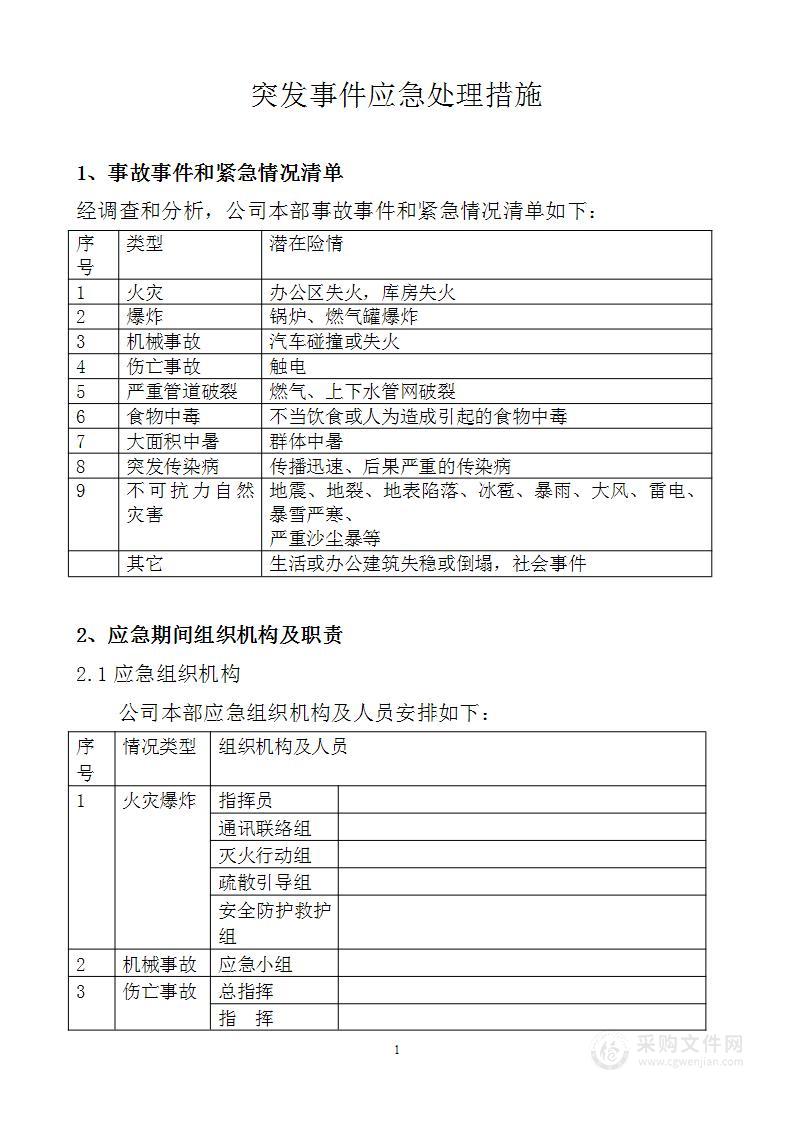 突发事件应急处理措施