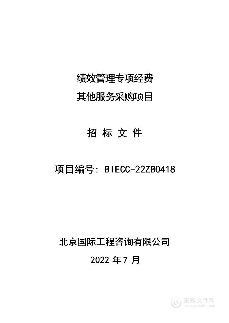 绩效管理专项经费其他服务采购项目