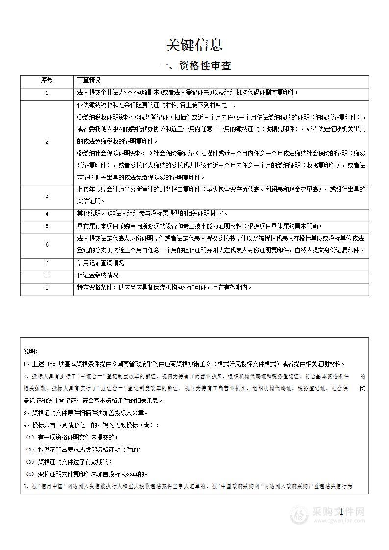 长沙市口腔医院选择第三方医学检测机构项目