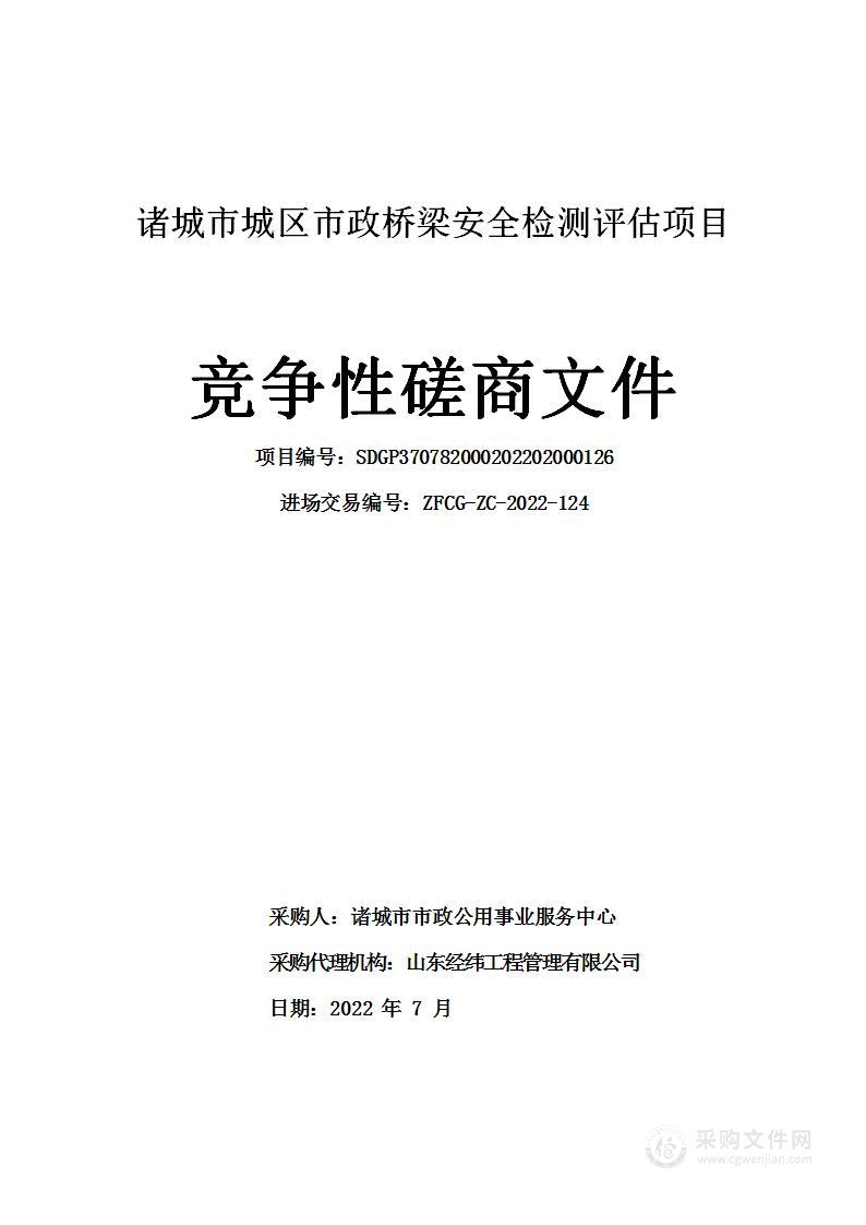 诸城市城区市政桥梁安全检测评估项目