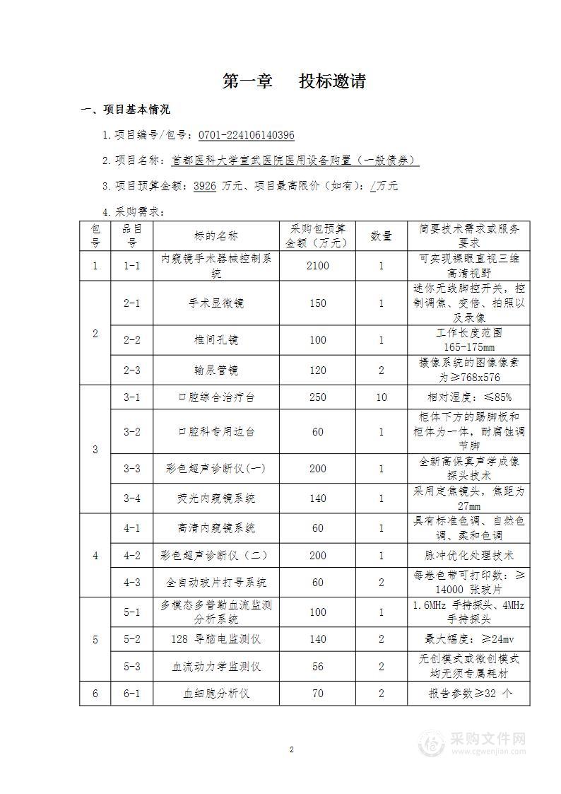 宣武医院医用设备购置（一般债券）