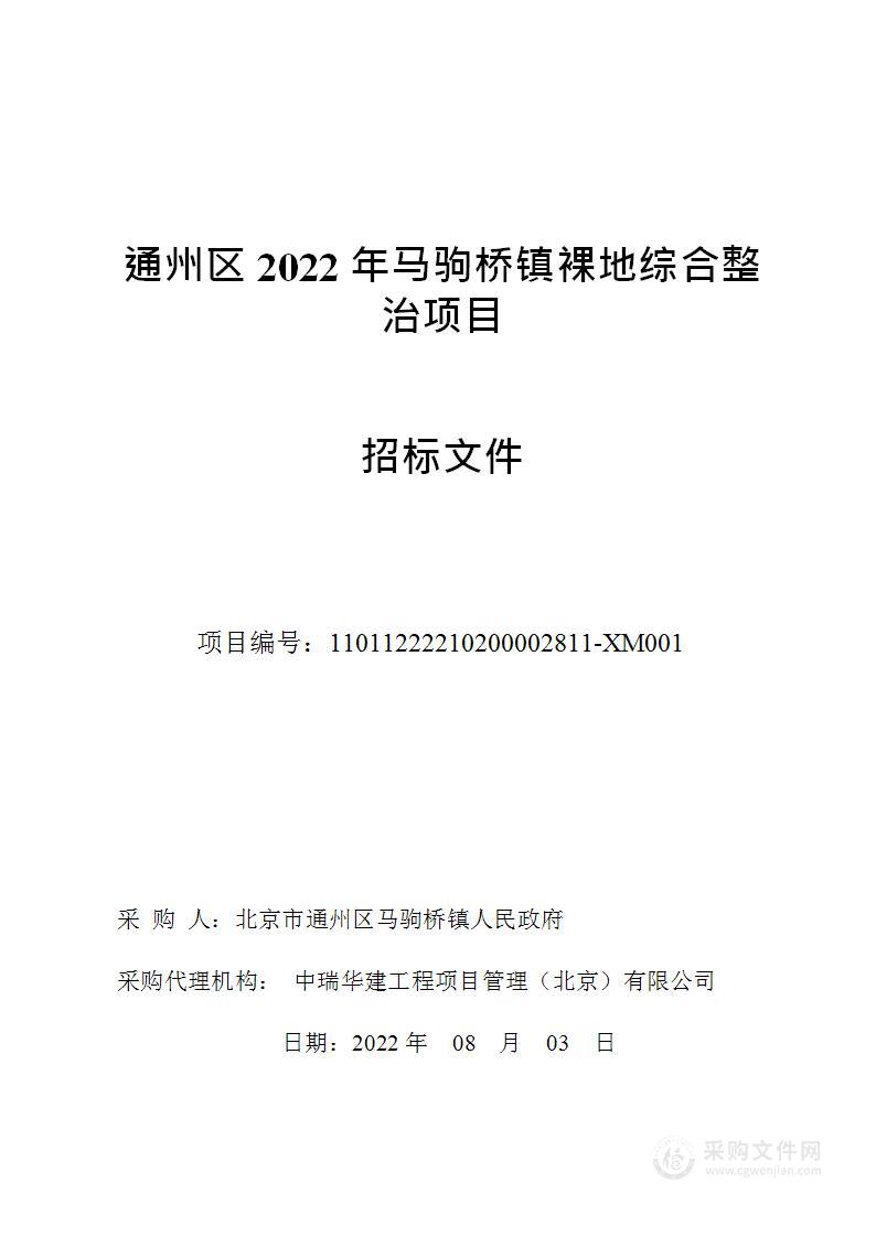 通州区2022年马驹桥镇裸地综合治理项目