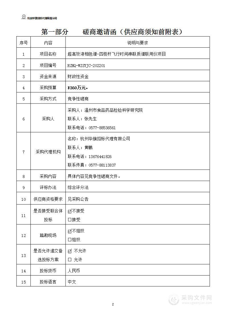 超高效液相色谱-四极杆飞行时间串联质谱联用仪项目