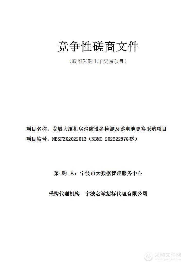 发展大厦机房消防设备检测及蓄电池更换采购项目