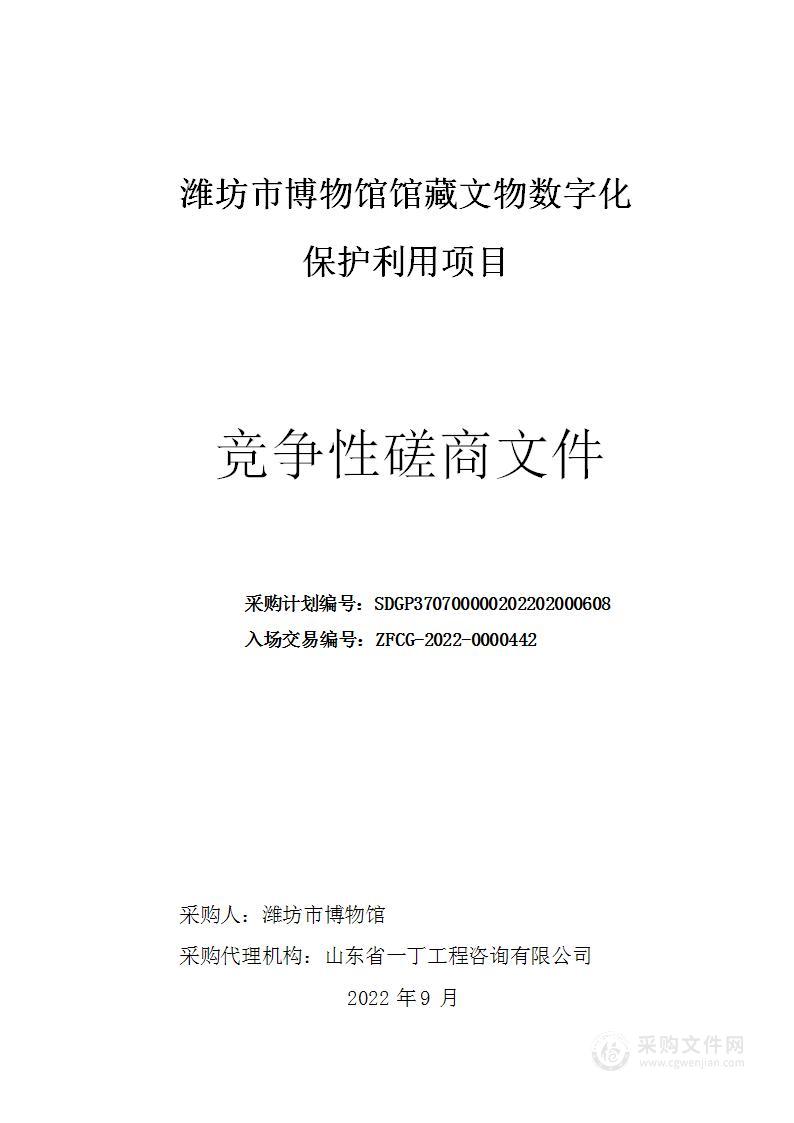 潍坊市博物馆馆藏文物数字化保护利用项目