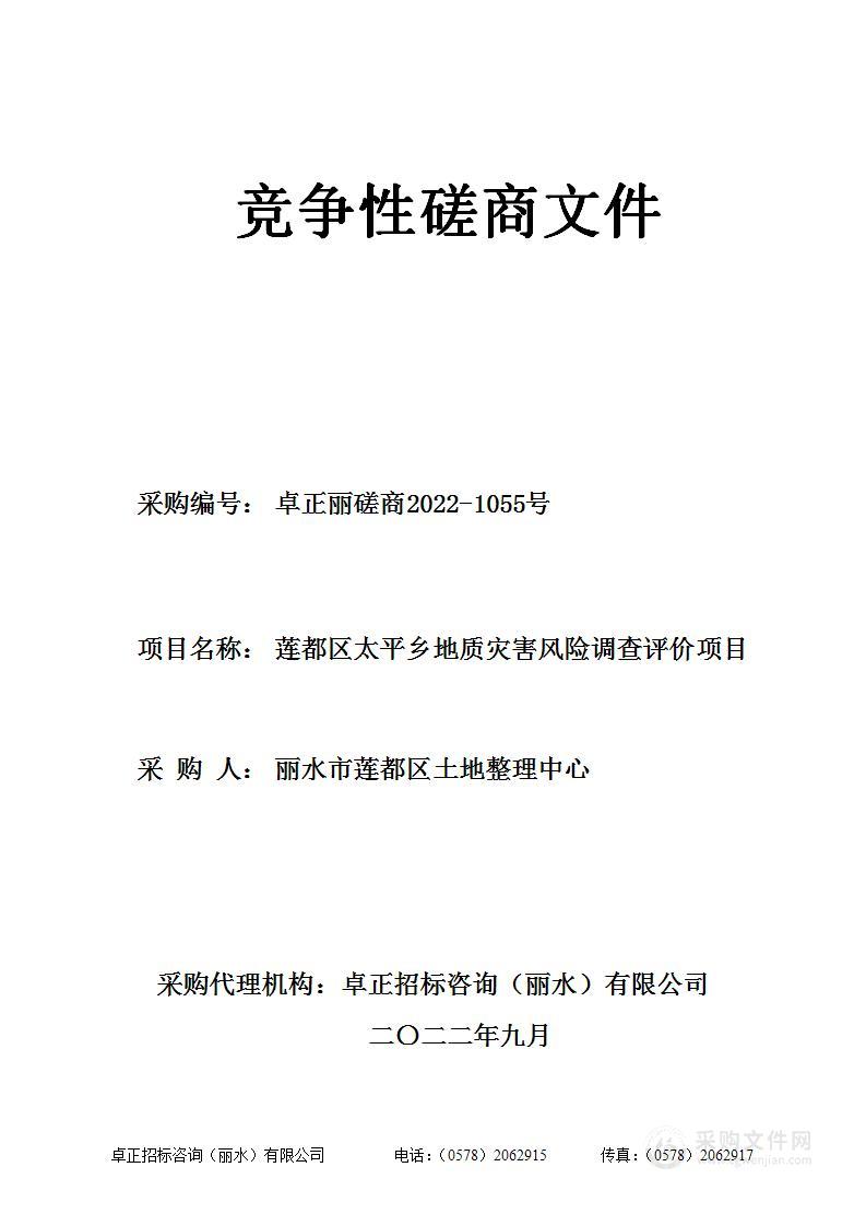 莲都区太平乡地质灾害风险调查评价项目