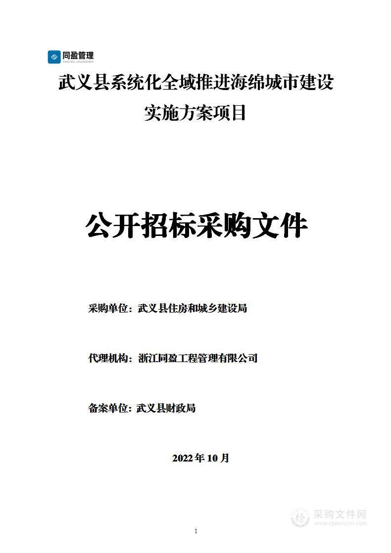 武义县系统化全域推进海绵城市建设实施方案项目