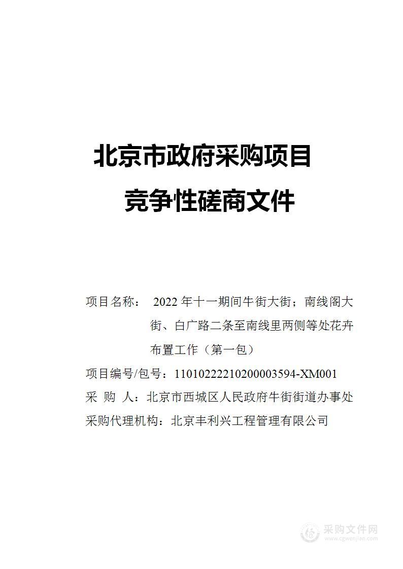 2022年十一期间牛街大街；南线阁大街、白广路二条至南线里两侧等处花卉布置工作