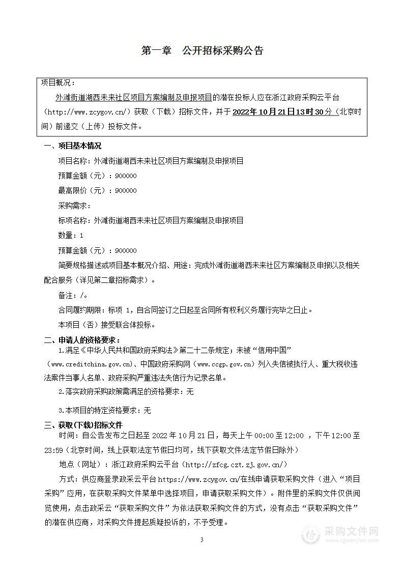 外滩街道湖西未来社区项目方案编制及申报项目