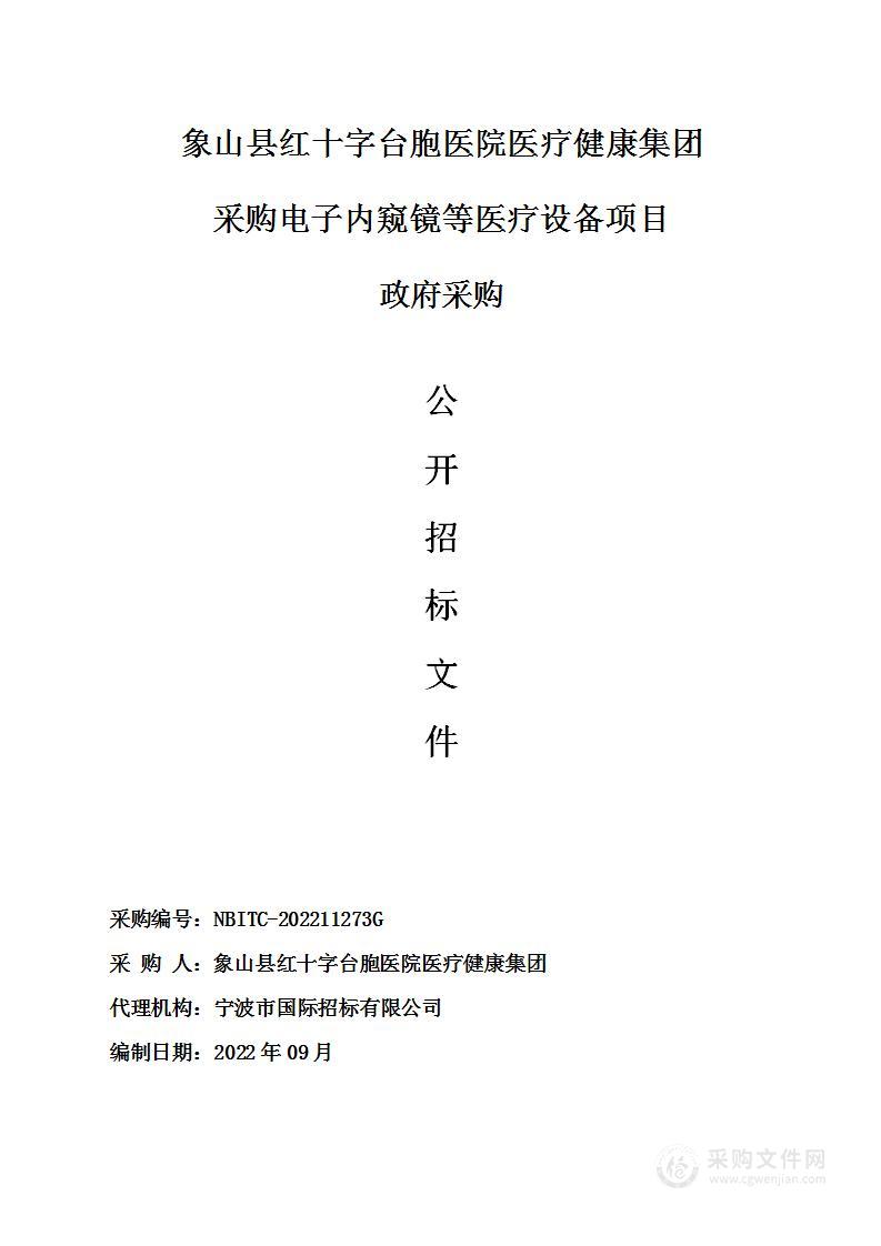 象山县红十字台胞医院医疗健康集团采购电子内窥镜等医疗设备项目