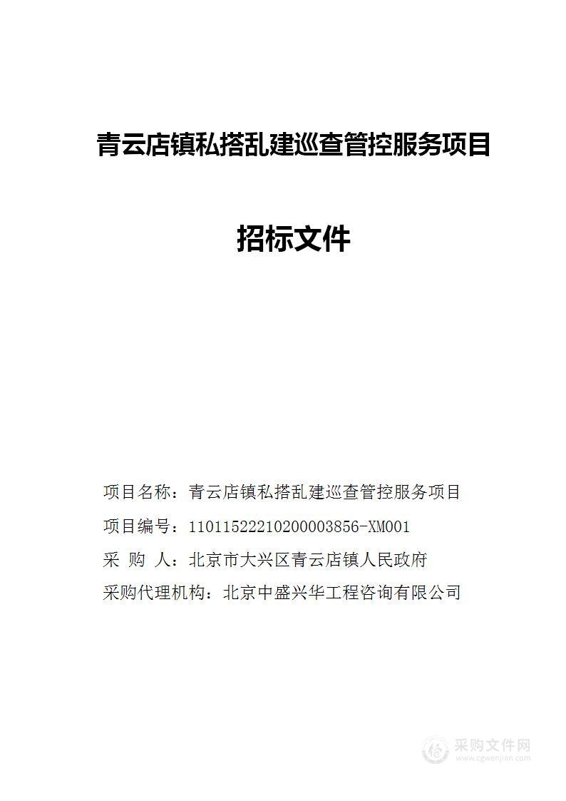 青云店镇私搭乱建巡查管控服务项目