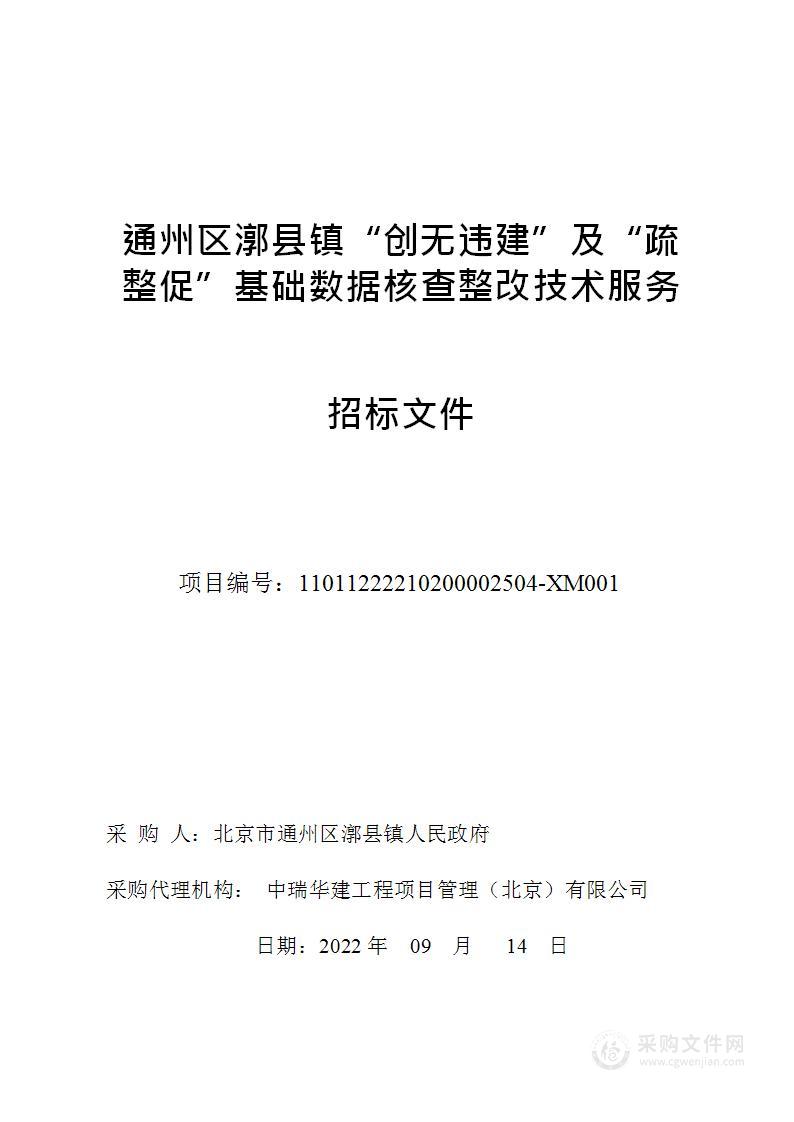 通州区漷县镇“创无违建”及“疏整促”基础数据核查整改技术服务