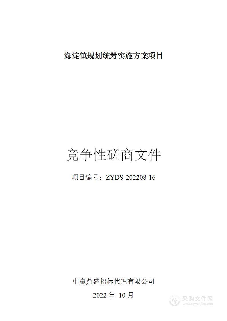 海淀镇规划统筹实施方案项目