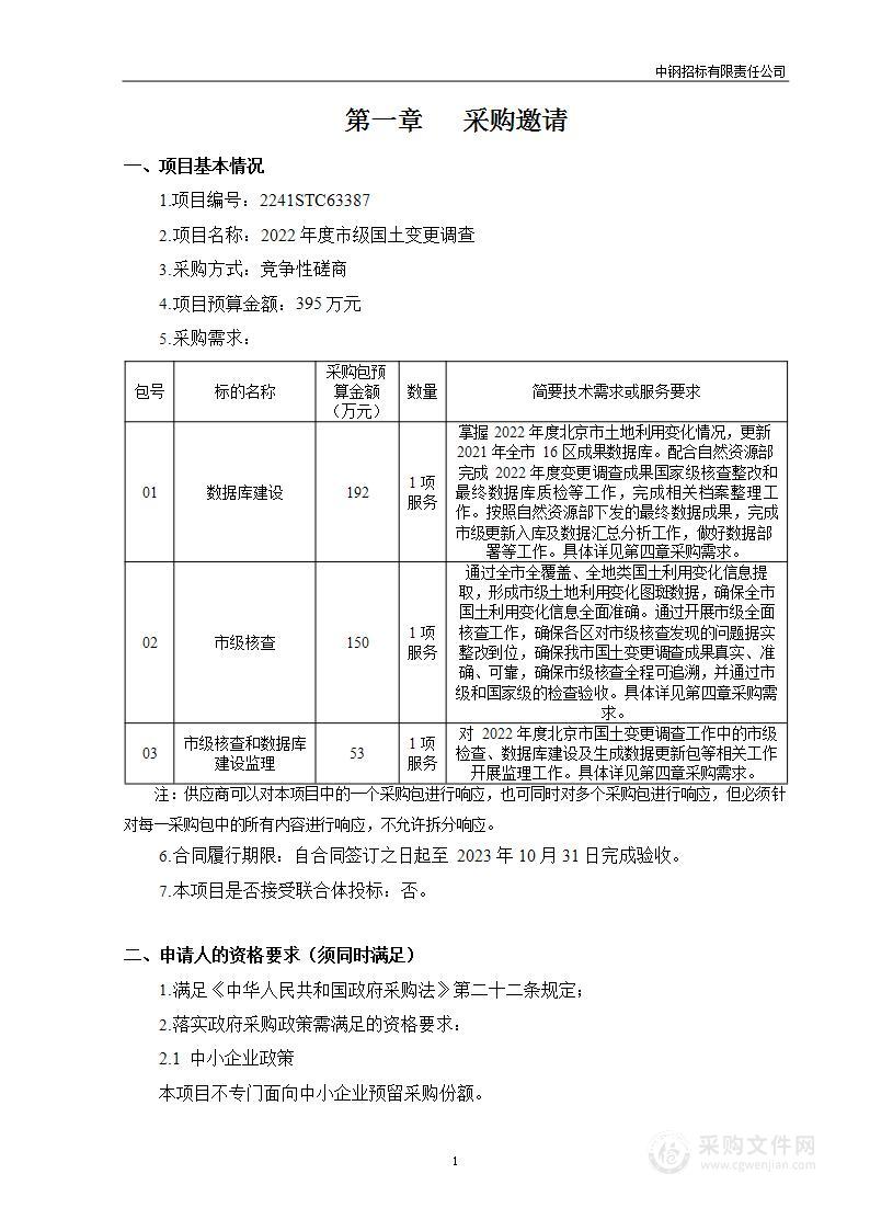 2022年度市级国土变更调查