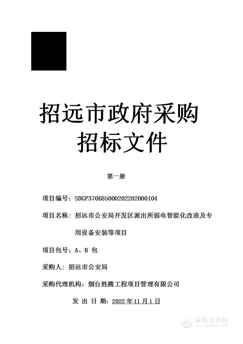 招远市公安局开发区派出所弱电智能化改造及专用设备安装等项目