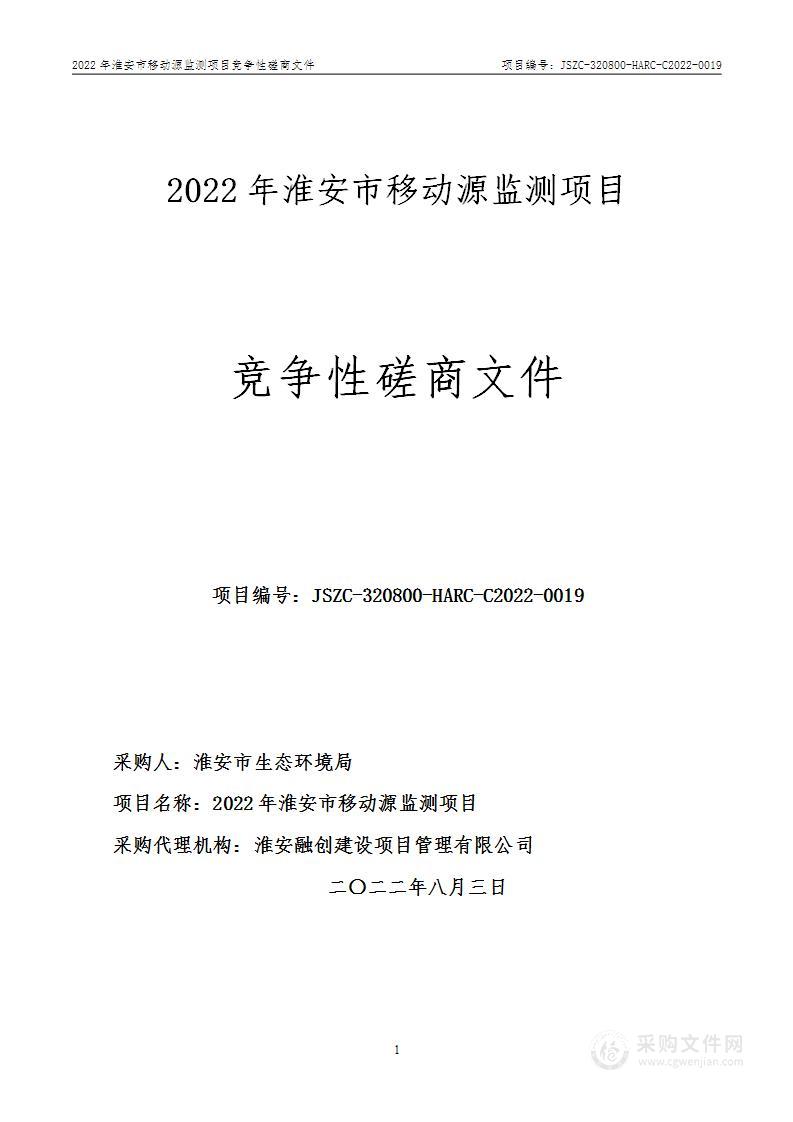 2022年淮安市移动源监测项目