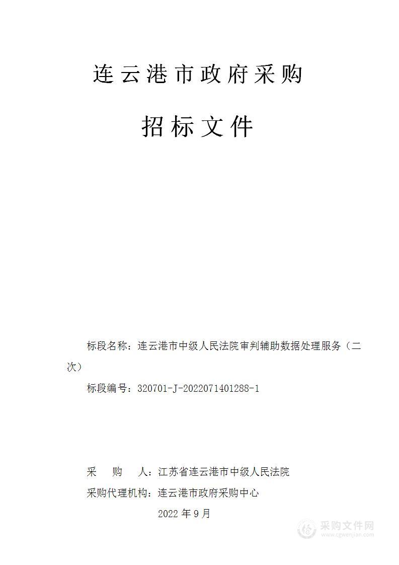 连云港市中级人民法院审判辅助数据处理服务