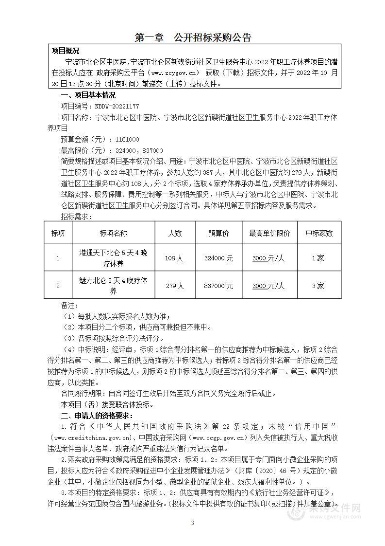 宁波市北仑区中医院、宁波市北仑区新碶街道社区卫生服务中心2022年职工疗休养项目