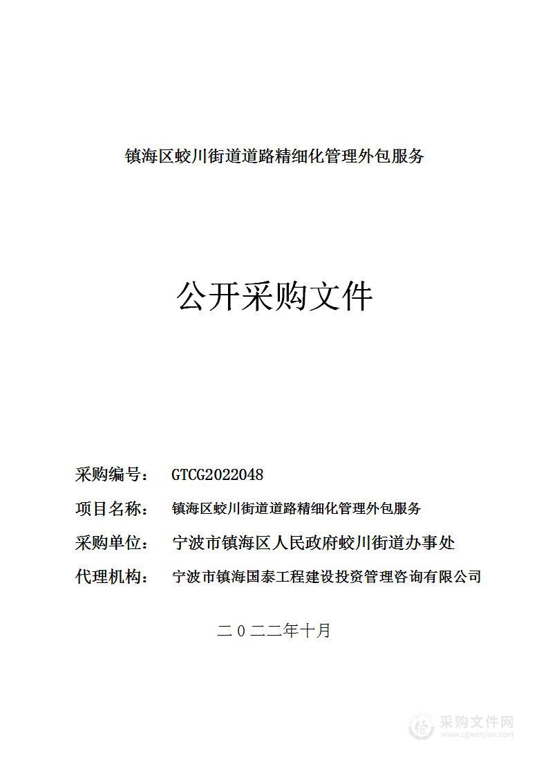 镇海区蛟川街道道路精细化管理外包服务