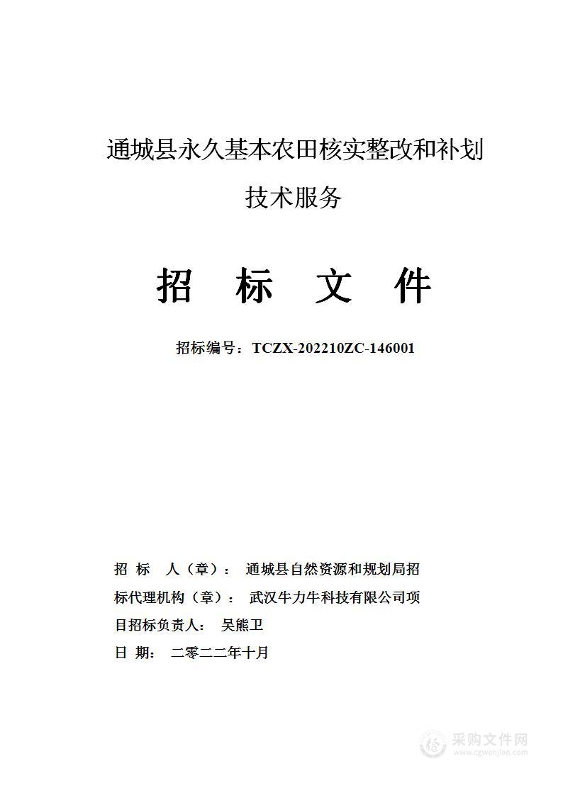 通城县永久基本农田核实整改和补划技术服务