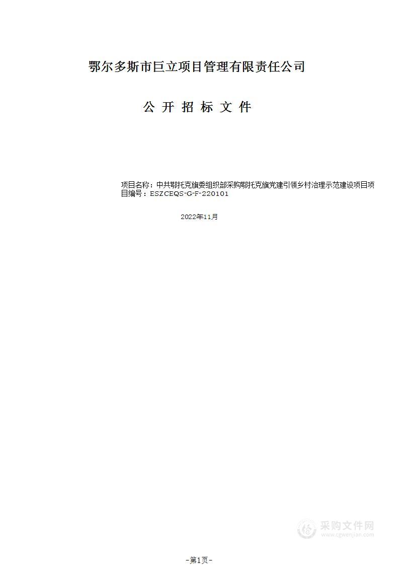 鄂托克旗党建引领乡村治理示范建设项目