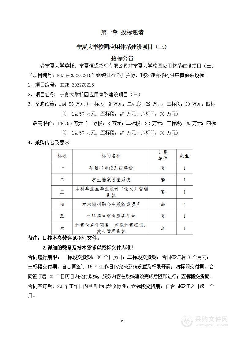 宁夏大学校园应用体系建设项目（三）