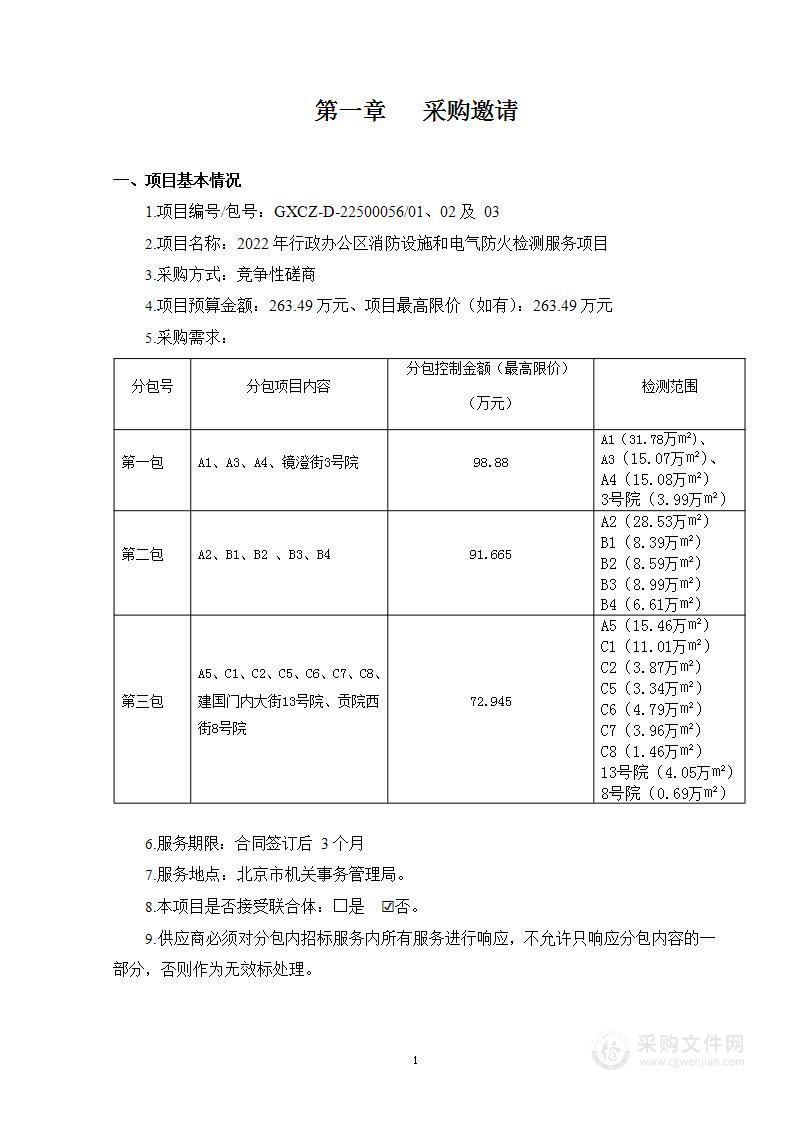 2022年行政办公区消防设施和电气防火检测服务项目