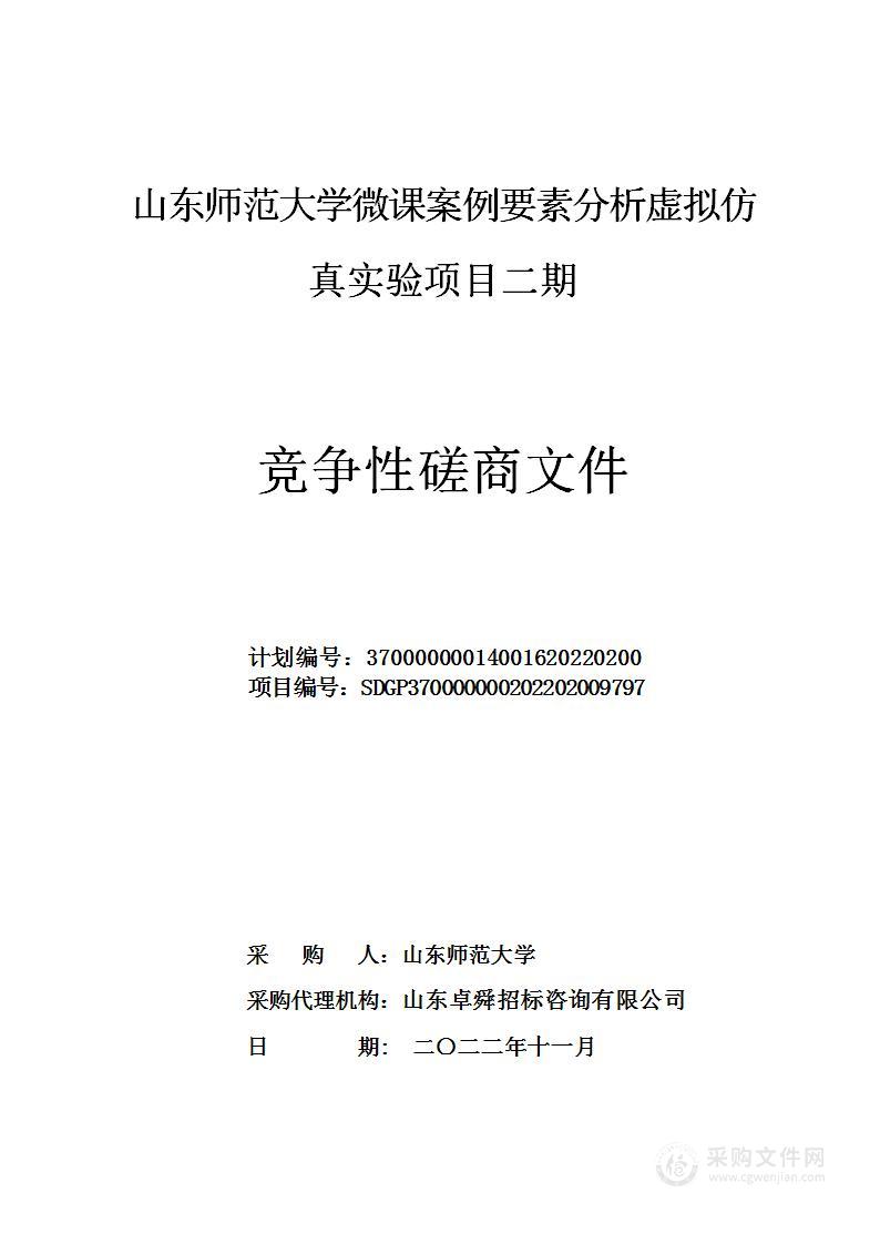 山东师范大学微课案例要素分析虚拟仿真实验项目二期